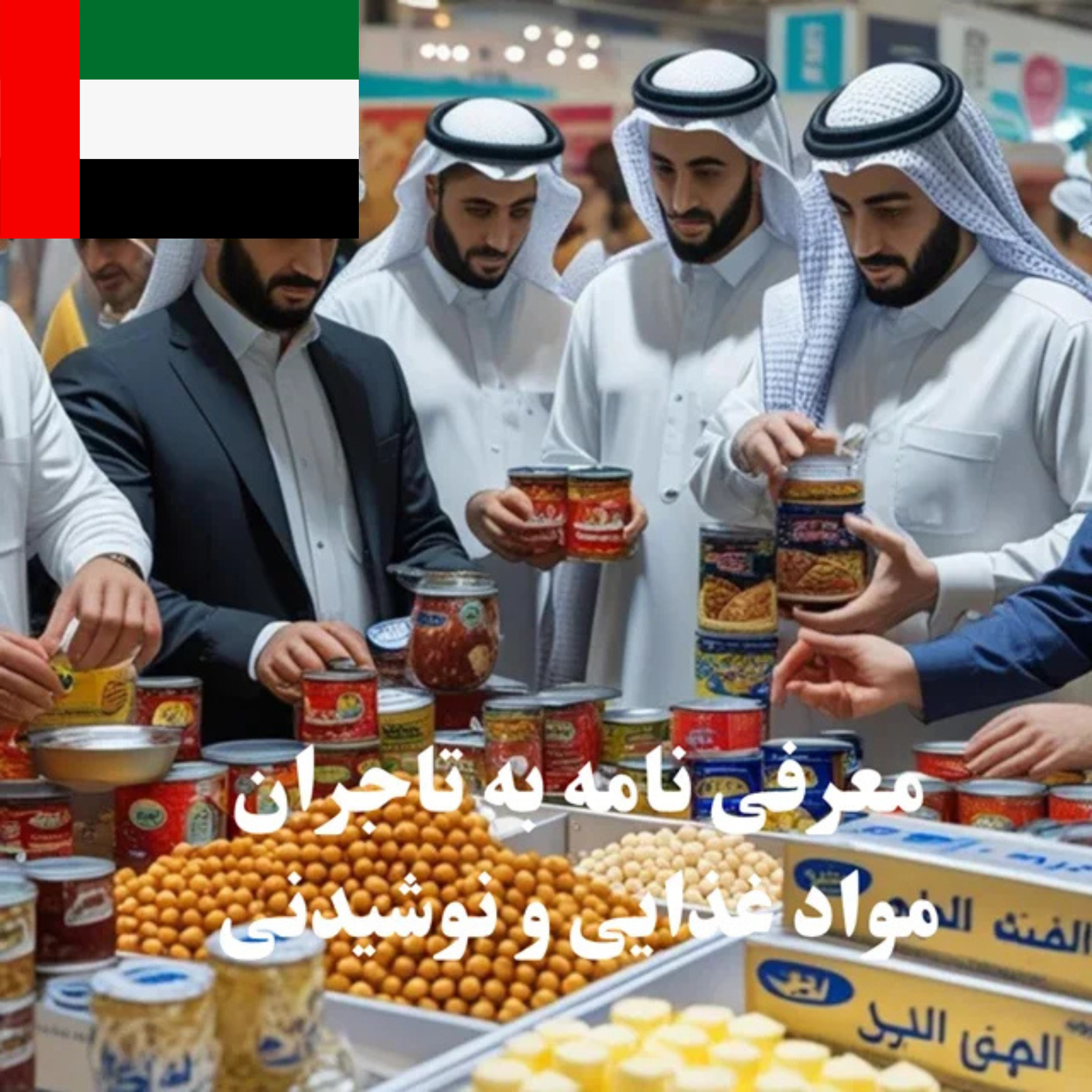 ارسال معرفی‌نامه محصول به 100 تاجر، کارشناس فروش، کارشناس مارکتینگ، مدیر منابع انسانی و مدیر ارشد واردات و صادرات و بازرگانی در حوزه مواد غذایی و نوشیدنی در امارات متحده عربی