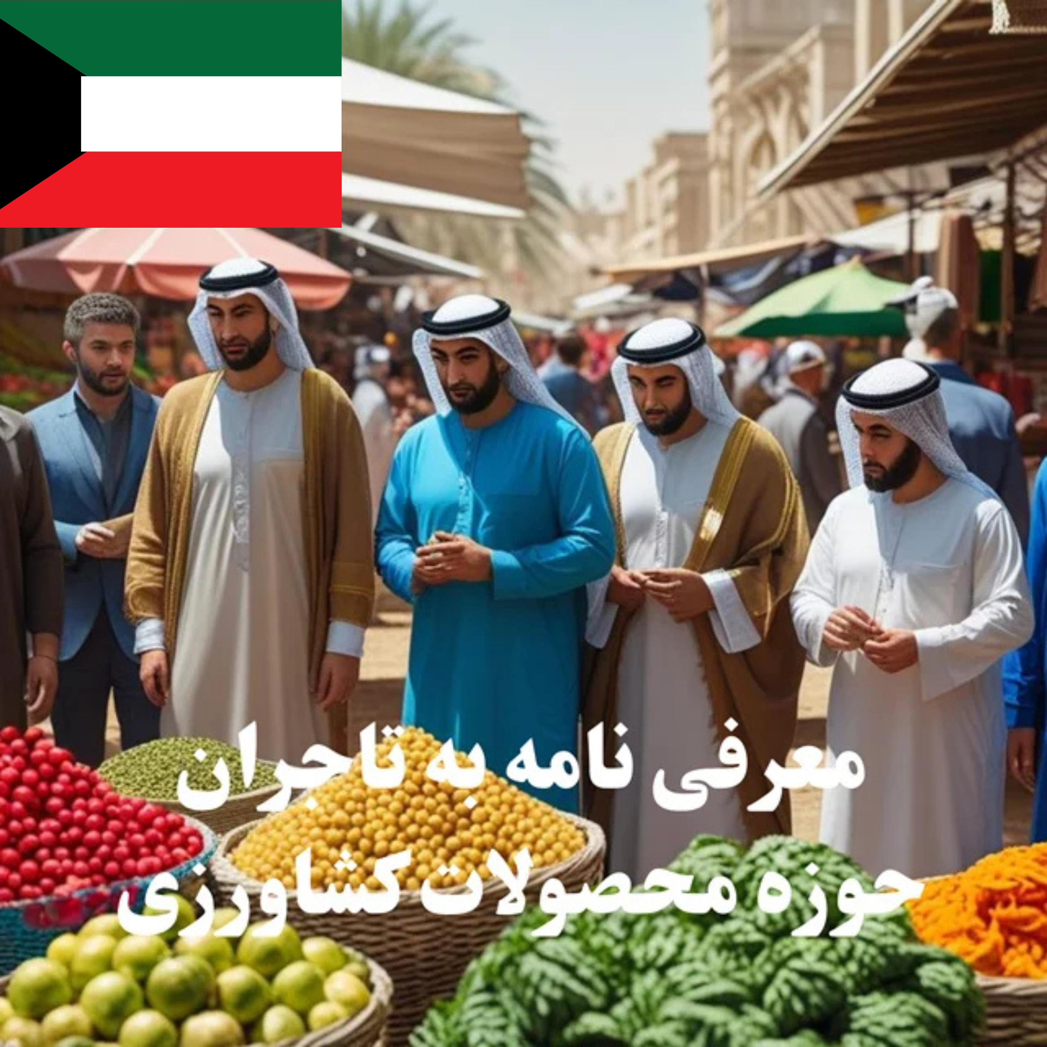 ارسال معرفی‌نامه محصول به 100 تاجر، کارشناس فروش، کارشناس مارکتینگ، مدیر منابع انسانی و مدیر ارشد واردات و صادرات و بازرگانی در حوزه محصولات کشاورزی در کویت